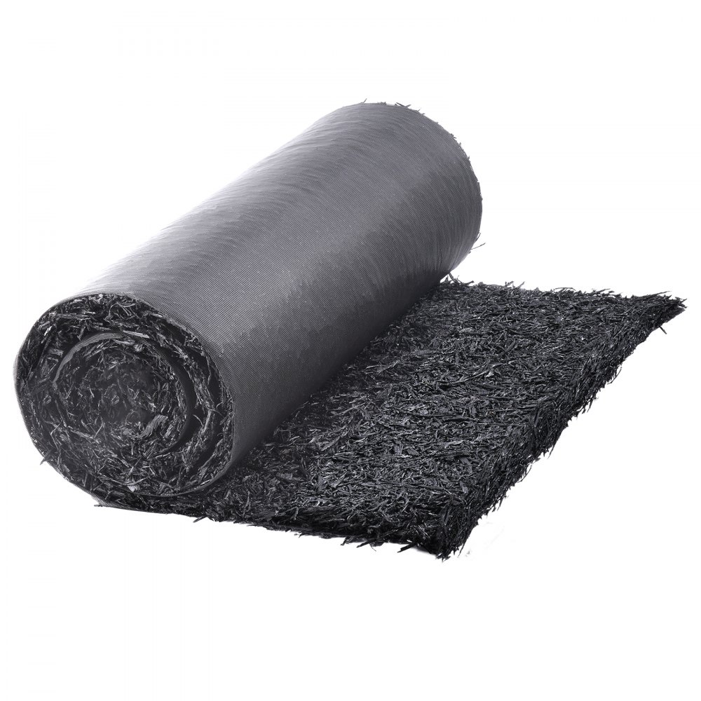 VEVOR Gummimulch 2,44 x 0,56 m, Gummimulchmatte, permanenter Gummiweg, natürlich aussehende schwarze Mulch-Gartenbegrenzung, Unkrautmatte für Pflanzen, Gemüse und Blumengartenbarriere