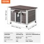 VEVOR Katzenhaus für draußen, wetterfest, Unterschlupf für Wildkatzen für mehrere Katzen, Katzen-/Kaninchenhaus aus Holz für draußen mit Fenster, offenem Dach und Türklappen aus PVC, 61 x 53 x 46 cm (L x B x H)