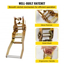 VEVOR Spanngurte Zurrgurte 2000kg Max. Bruchfestigkeit Ratschengurte	Polyester