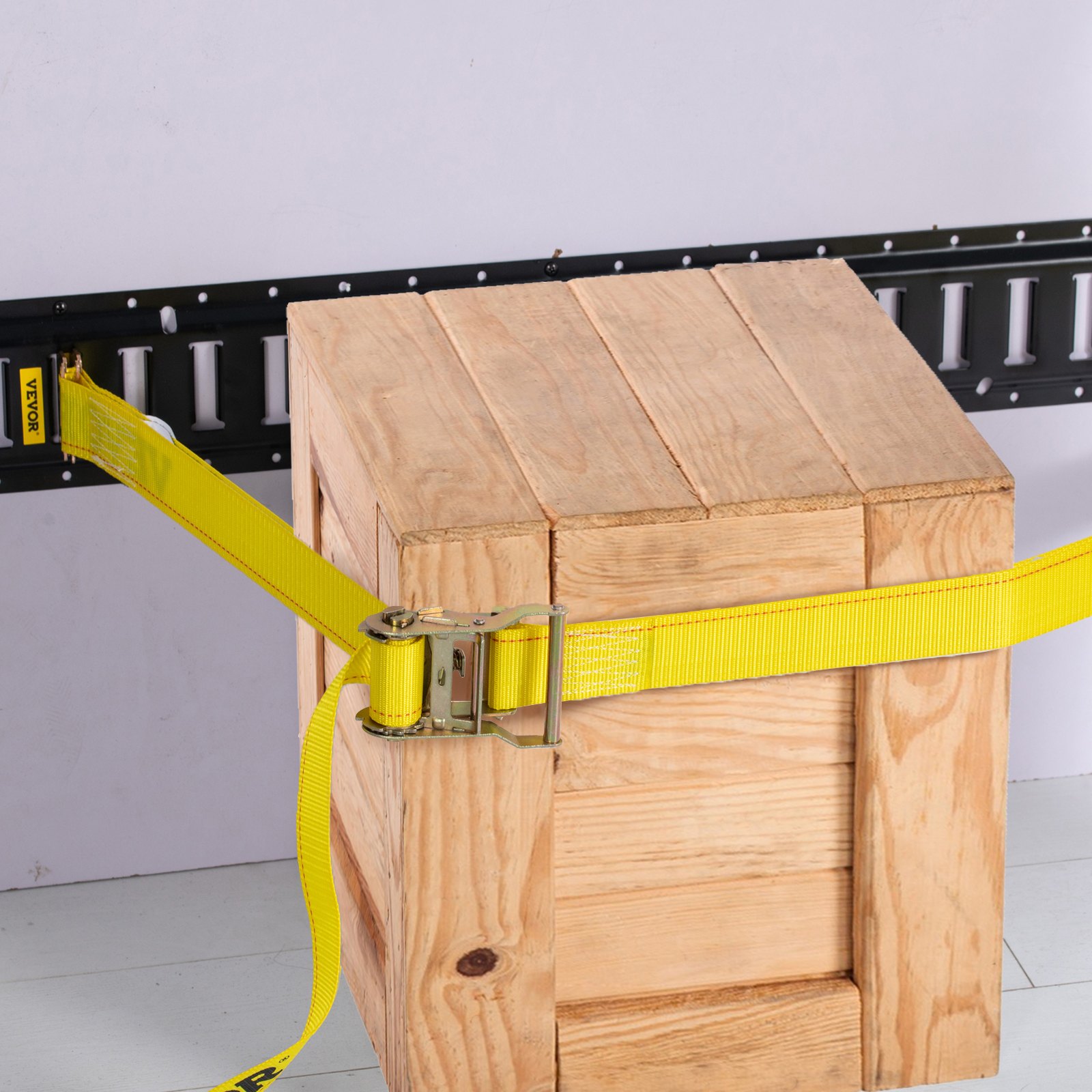 VEVOR Ratschenzurrgurt 8 Stück Spanngurte, 2000 kg Max. Bruchfestigkeit Zurrgurte, 4,57 m Befestigungsgurt mit Ratsche, Gelb Materialhandhabung aus Polyester, Reifengurt geeignet für Autodachträgern