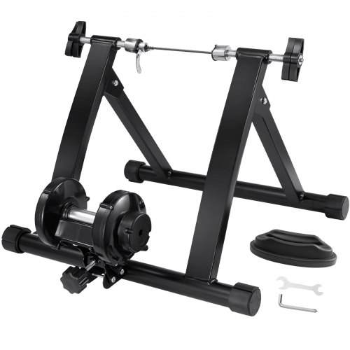 VEVOR Fahrradtrainerständer, Magnetischer Stationärer Fahrradständer für 26-29 Zoll-Räder, Geräuscharmer Motor, Tragbarer, Zusammenklappbarer Fahrradtrainer für Indoor-Fahrradübungen