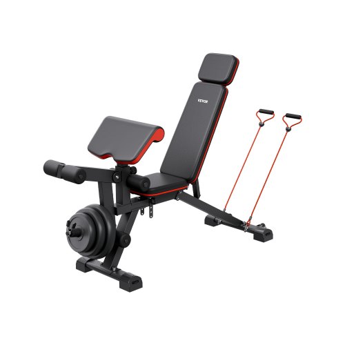 VEVOR Hantelbank Sit-Up-Bank Multifunktion Trainingsbank Einstellbar 363kg