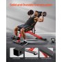 VEVOR Hantelbank Hantelbankpresse (544 kg belastbar) für Ganzkörpertraining, verstellbare Sit-up-Bank für Krafttraining im Heim-Fitnessstudio, Flachbank mit Schnellklapp- und Schnellverstellung