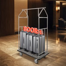 VEVOR Hotelgepäckwagen 362kg Gepäckwagen Kofferwagen Pagenwagen 108x64x180cm