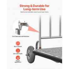 VEVOR Hotelgepäckwagen 272kg 3Räder Kofferwagen Pagenwagen 1080x640x1800mm