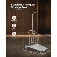 VEVOR Hotelgepäckwagen 272kg 3Räder Kofferwagen Pagenwagen 1080x640x1800mm