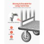 VEVOR Hotelgepäckwagen, 544 kg Tragkraft, Hotelwagen, Pagenwagen, Kofferwagen, Parkservice-Wagen mit grauem Teppichboden und 20 cm Gummirädern, ideal für Hotels, Eigentumswohnungen, Resorts, Silber