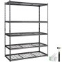 VEVOR Lagerregal 5-stufig verstellbar 907,2 kg Kapazität Garagenregale, Metall-Organizer Drahtregal schwarz 152,4 x 61 x 198,1 cm für Küche, Speisekammer Keller Badezimmer Wäscheschrank