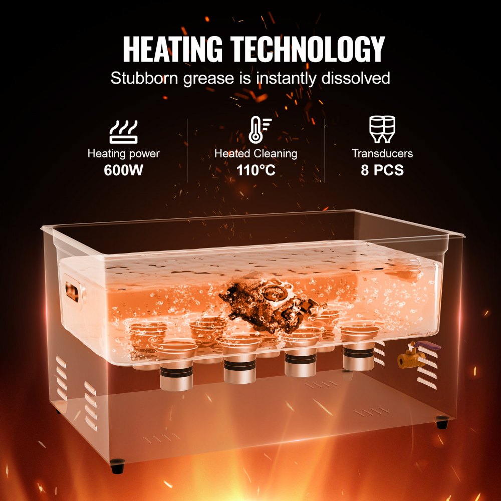VEVOR 22 L Ultraschallreiniger mit Heiztimer & Korb professionelle digitale Schallkavitationsmaschine, 480 W Reinigungsmaschine für Laborwerkzeuge Metallteile Vergaser Messing Autoteile Motorteile