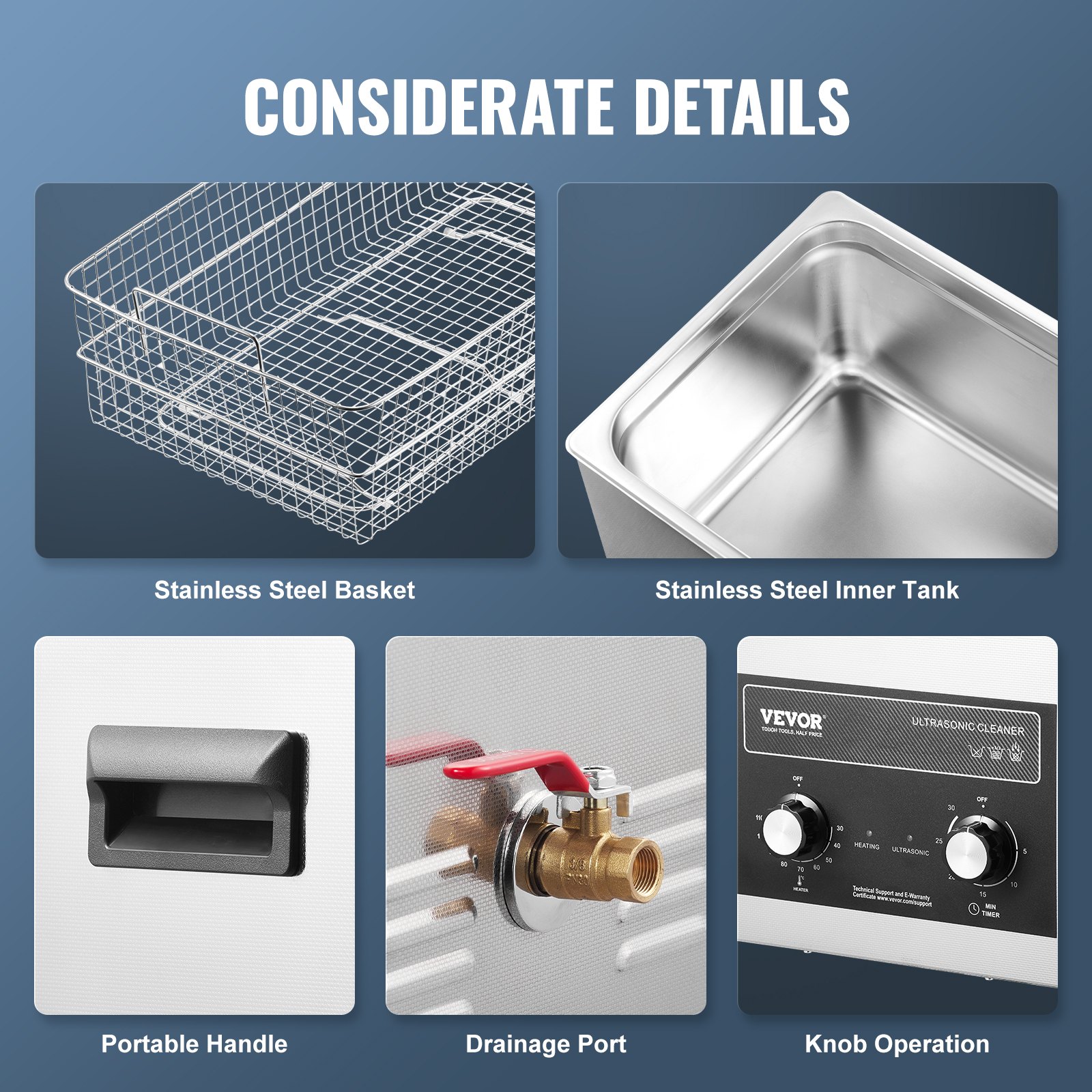 VEVOR 30L Ultraschallreiniger mit Heiztimer und Korb, professionelle digitale Schallkavitationsmaschine, 360 W Reinigungsmaschine für Laborwerkzeuge, Metallteile, Vergaser, Messing, Autoteile