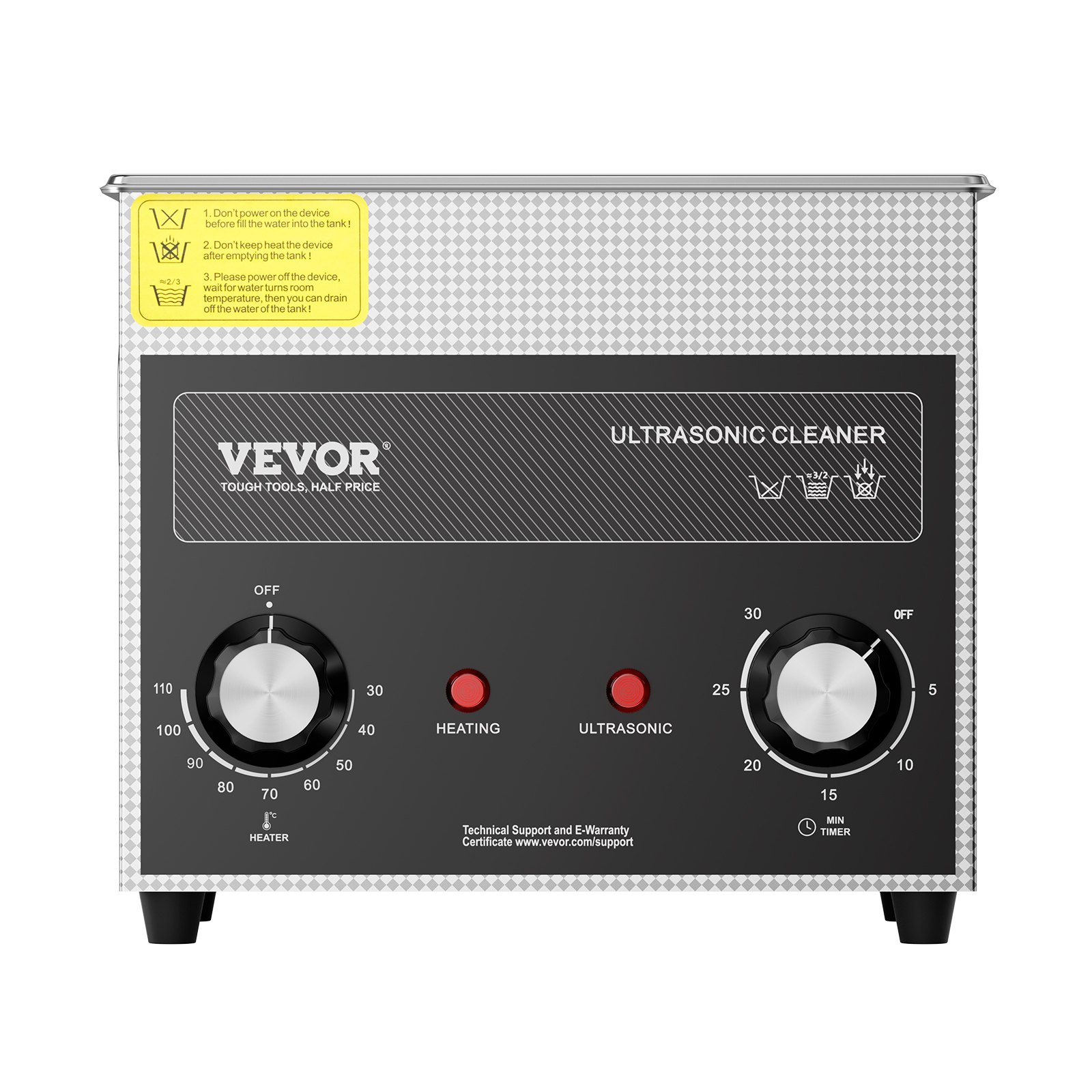 VEVOR 3L Ultrasonic Cleaner with Heating Timer and Basket, Professional Digital Sonic Cavitation Machine, 120W Cleaning Machine for Watch Instruments, Glasses, Coins, Metal Parts, Tools, Silver