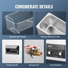 VEVOR 6L Ultraschallreiniger mit Heizungstimer & Korb Digitale Schallmaschine