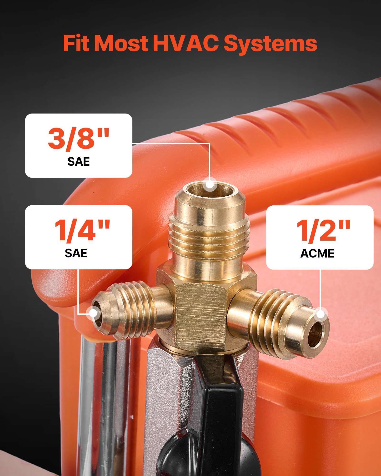 VEVOR Vakuumpumpe, 5 CFM 142 L/min, zweistufig, 375 W, geeignet für R134a-, R22- und R410a-Systeme, 4-poliger Motor, für die Wartung von Kfz-Klimaanlagen & die Entgasung von Harzen, inkl. Öl.