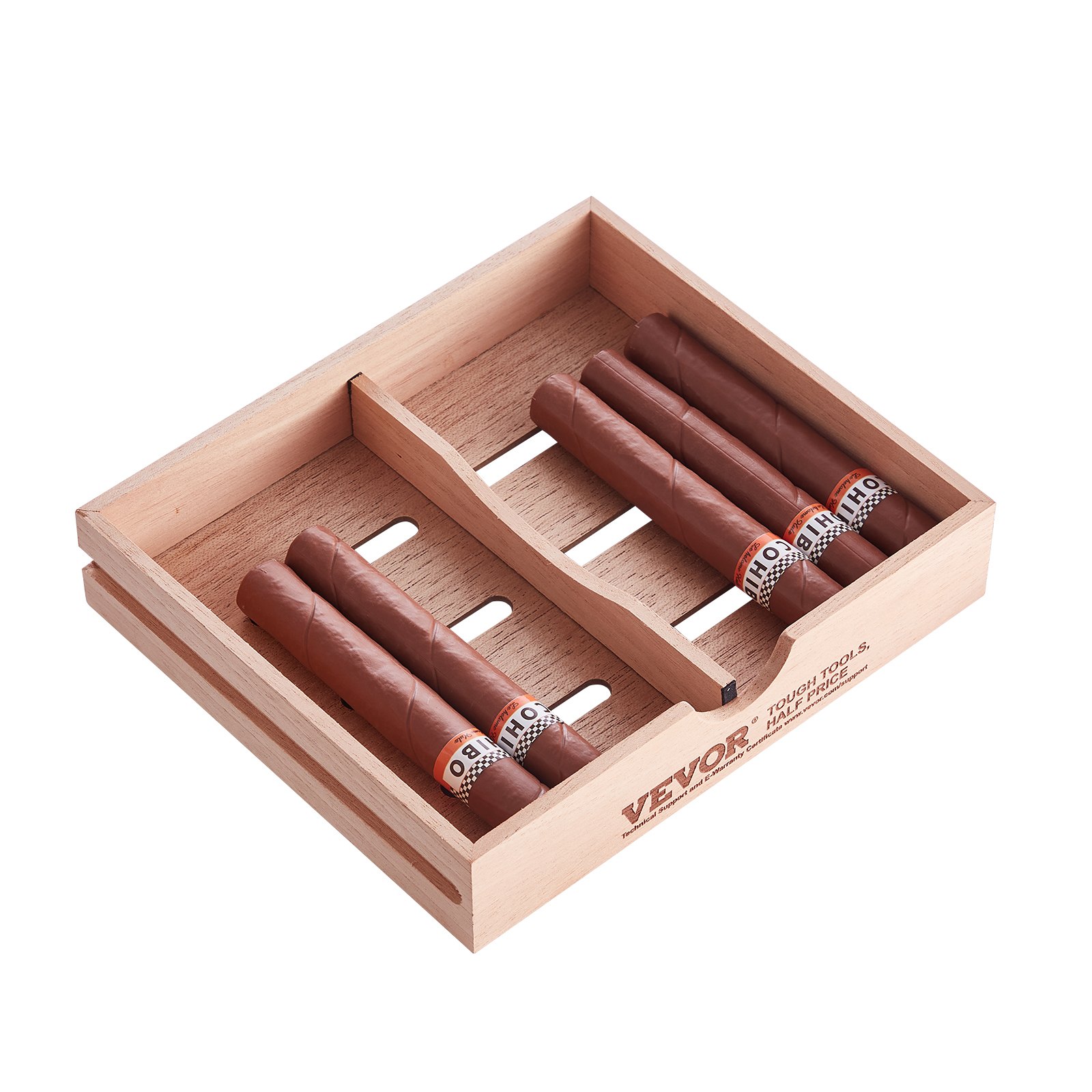 VEVOR Humidor-Schrank für Zigarren, Handgefertigter Humidor aus Spanischem Zedernholz für 50–100 Zigarren, Glas-Zigarren-Aufbewahrungsbox für den Schreibtisch mit Digitalem Luftbefeuchter