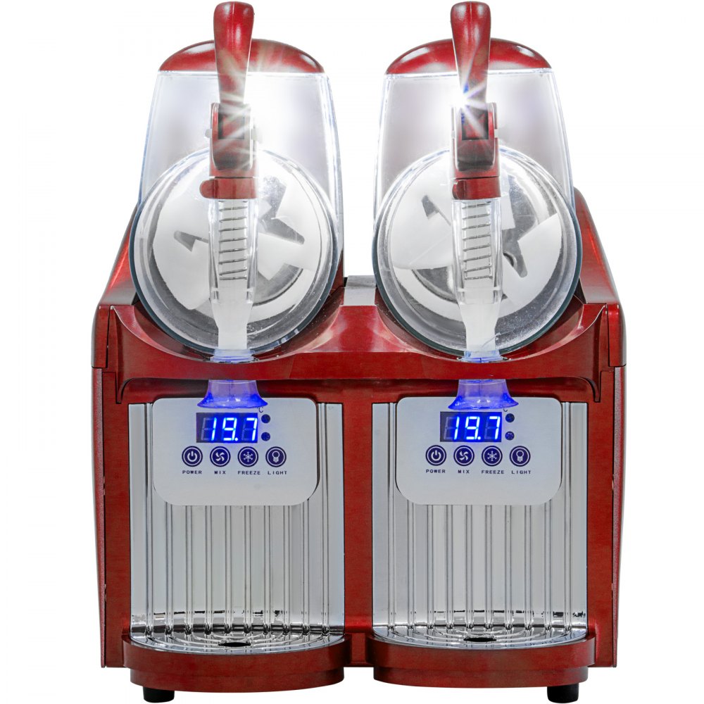 2.5L x 2 Panzer Slusheis Maschine Eismaschine Eisbearbeitung Matsch Eismaschine 300W