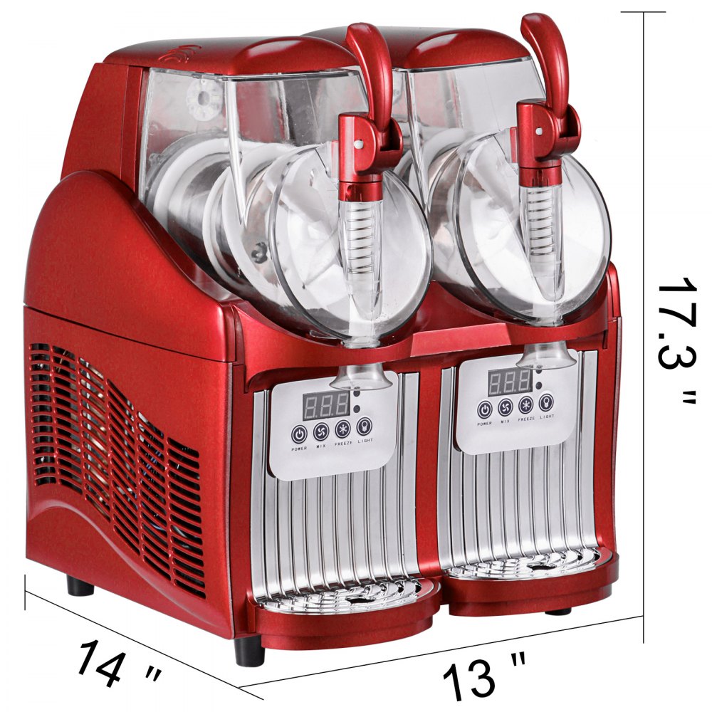 2.5L x 2 Panzer Slusheis Maschine Eismaschine Eisbearbeitung Matsch Eismaschine 300W