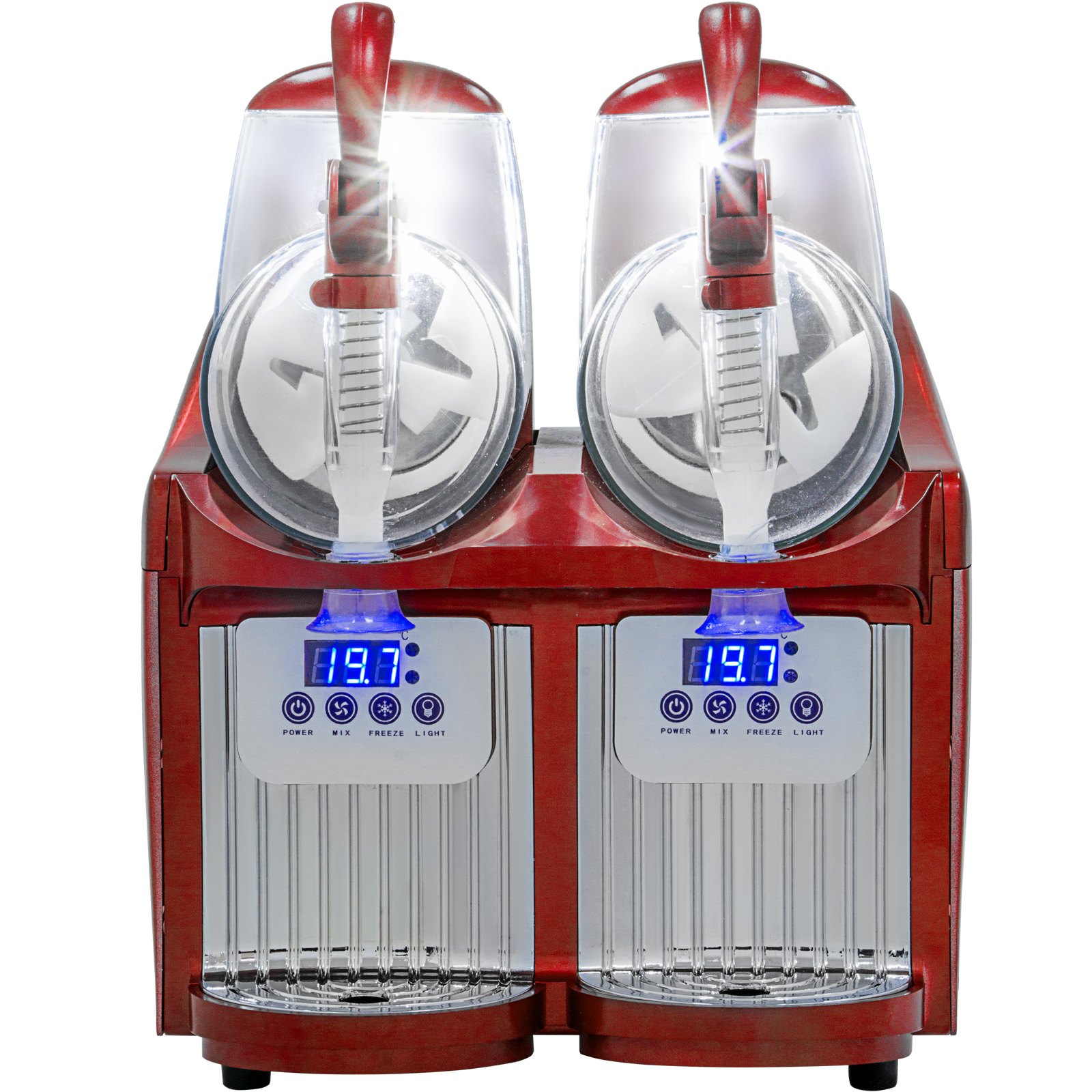 2.5L x 2 Panzer Slusheis Maschine Eismaschine Eisbearbeitung Matsch Eismaschine 300W