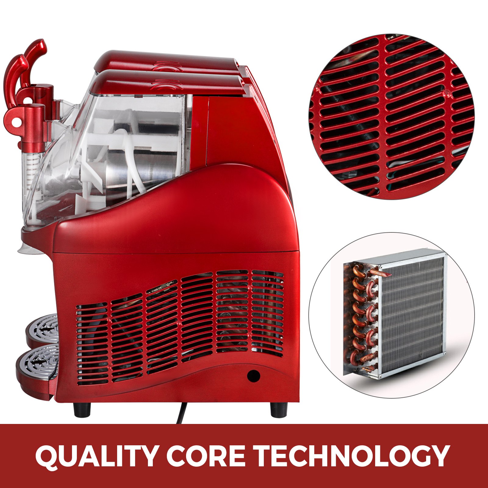 2.5L x 2 Panzer Slusheis Maschine Eismaschine Eisbearbeitung Matsch Eismaschine 300W