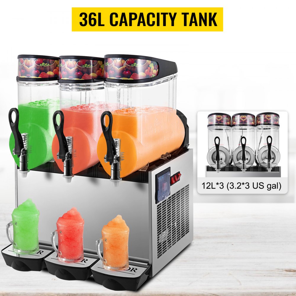 12l Drei-tanks Slusheis Maschine Eismaschine Eisbearbeitung Matsch Eismaschine 900w Kommerziell
