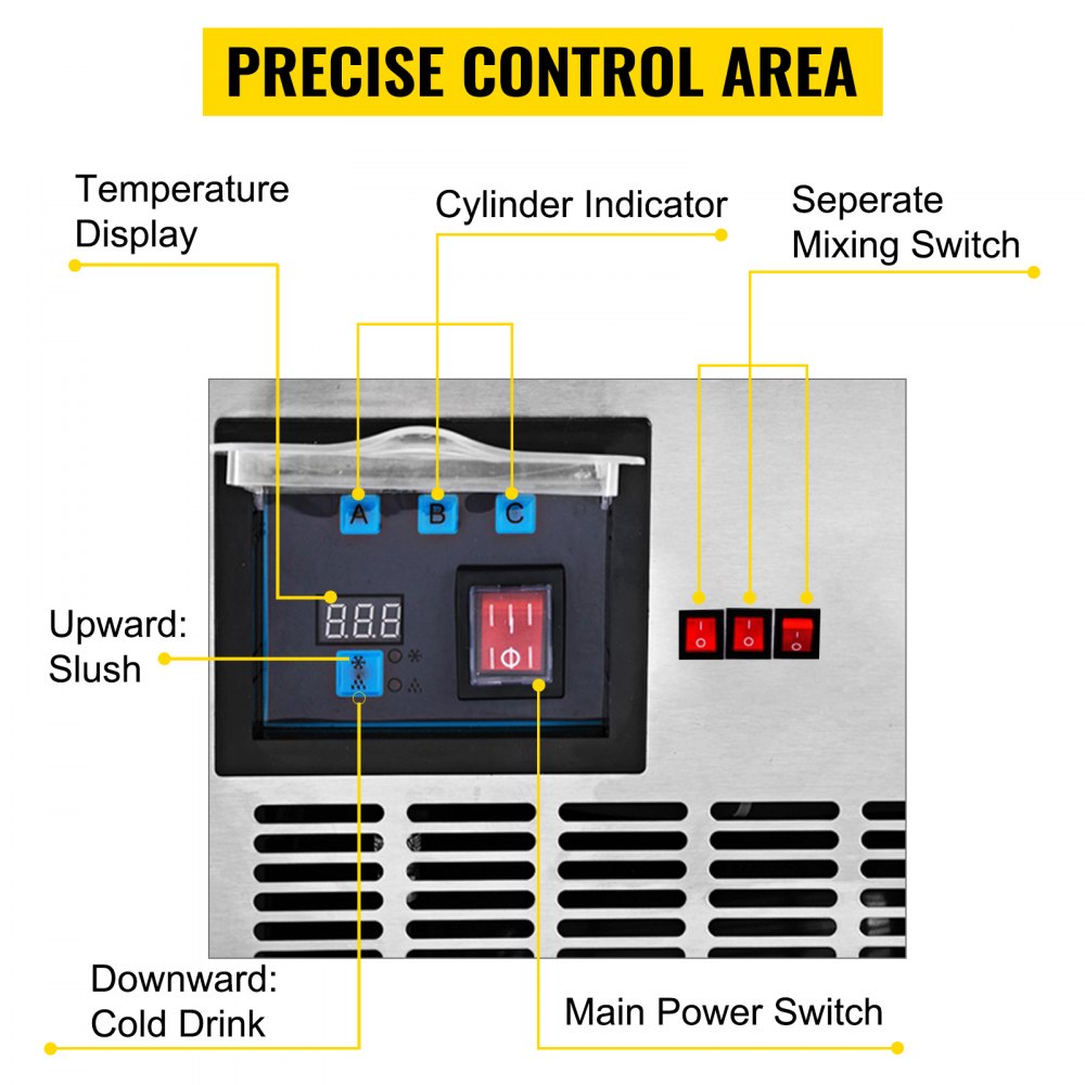 12l Drei-tanks Slusheis Maschine Eismaschine Eisbearbeitung Matsch Eismaschine 900w Kommerziell