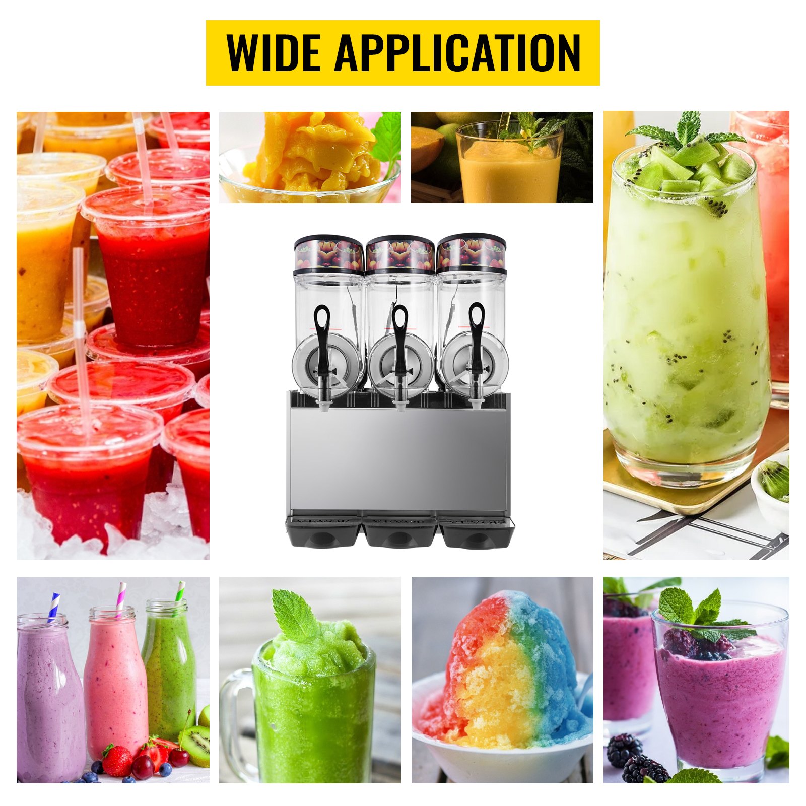 12l Drei-tanks Slusheis Maschine Eismaschine Eisbearbeitung Matsch Eismaschine 900w Kommerziell