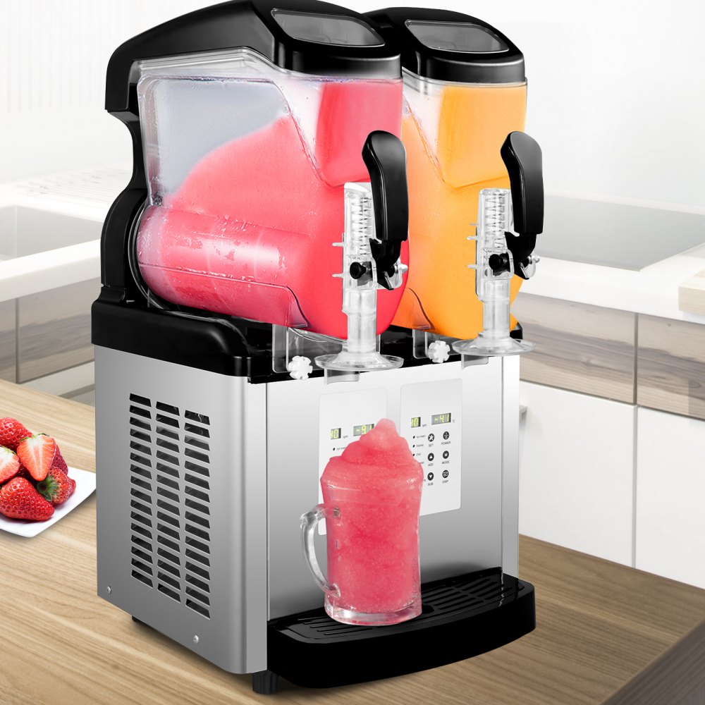 2x6L Slusheis Maschine Slush Eismaschine Slush Eis Maschine Slushmaschine 220V