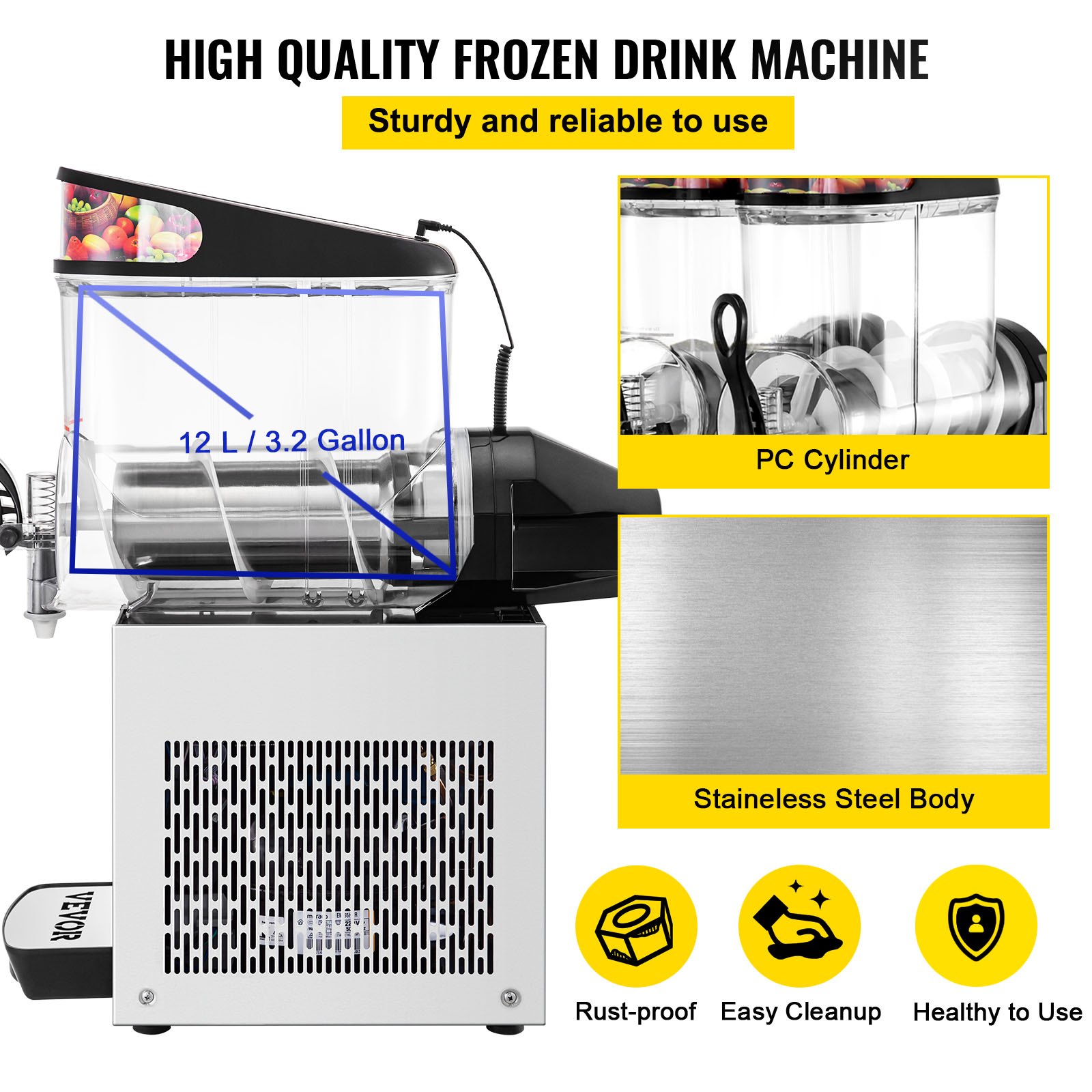Kommerzielle Slusheis Maschine Slush Eismaschine 1x12L 220VSlushgerät 500W