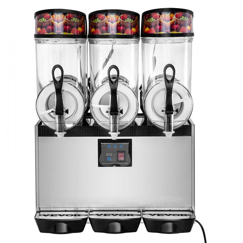 VEVOR 3X12L Slusheis Maschine Slush Eismaschine Slushmaschine 595x545x700mm