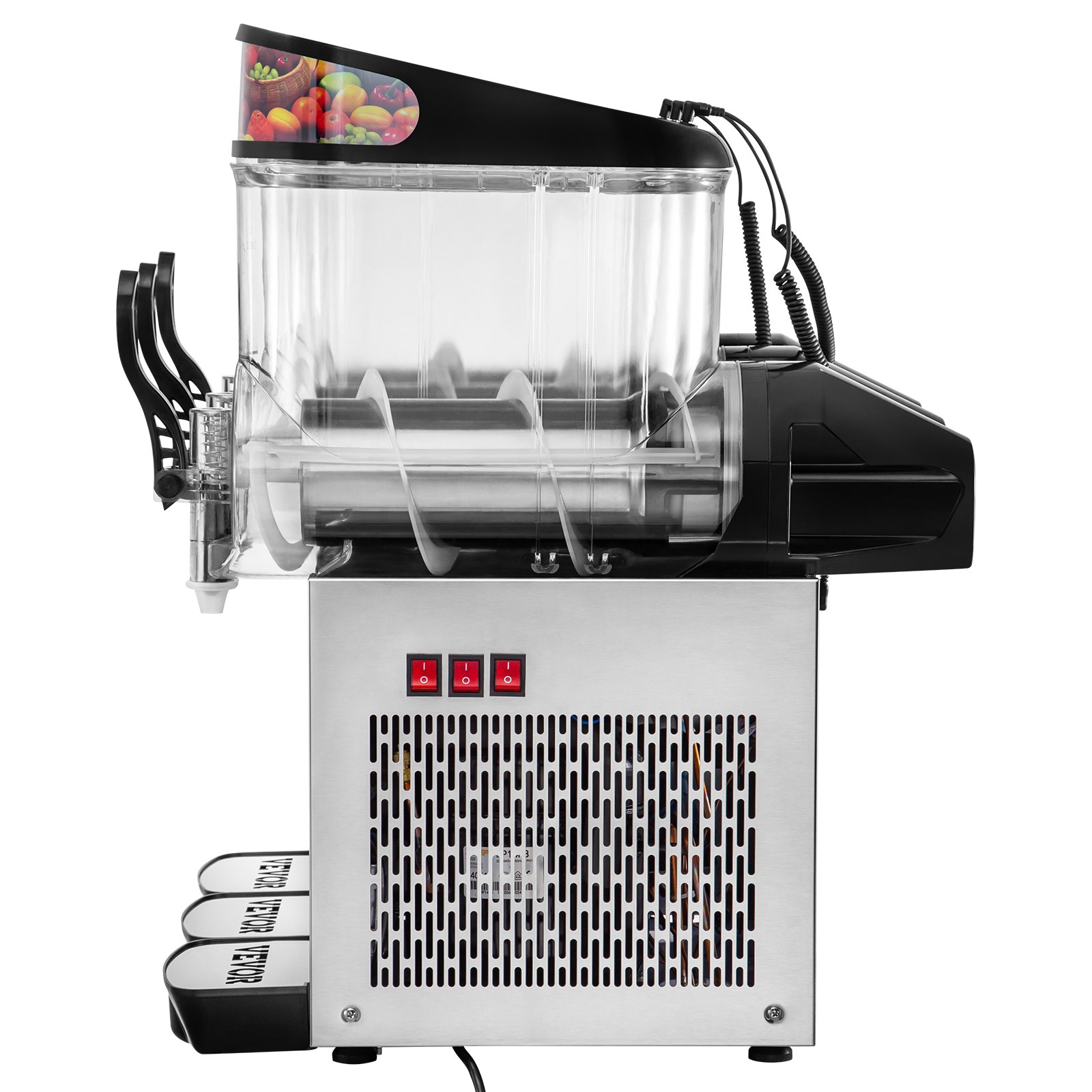 VEVOR 3X12L Slusheis Maschine Slush Eismaschine Slushmaschine 595x545x700mm