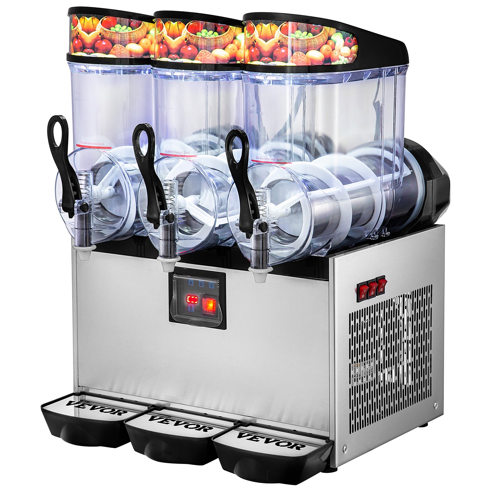 VEVOR 3X12L Slusheis Maschine Slush Eismaschine Slushmaschine 595x545x700mm