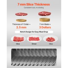 VEVOR Fleischschneider Maschine Klinge 7mm Edelstahl für SJY-DQ90 Meat Slider