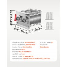 VEVOR Fleischschneider Maschine Klinge 7mm Edelstahl für SJY-DQ90 Meat Slider