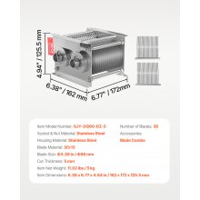 VEVOR Fleischschneider Maschine Klinge 5mm Edelstahl für SJY-DQ90 Meat Slider