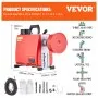 VEVOR 250W Rohrreinigungsmaschine Rohrreinigungsgerät, 20mx15,8mm/4,6mx9,5mm Stahlseile für Rohre von 4-10 cm, mit 7 Schnellwechsel-Rohrschneidern für Wohnungen, Büros und öffentlichen Räumen