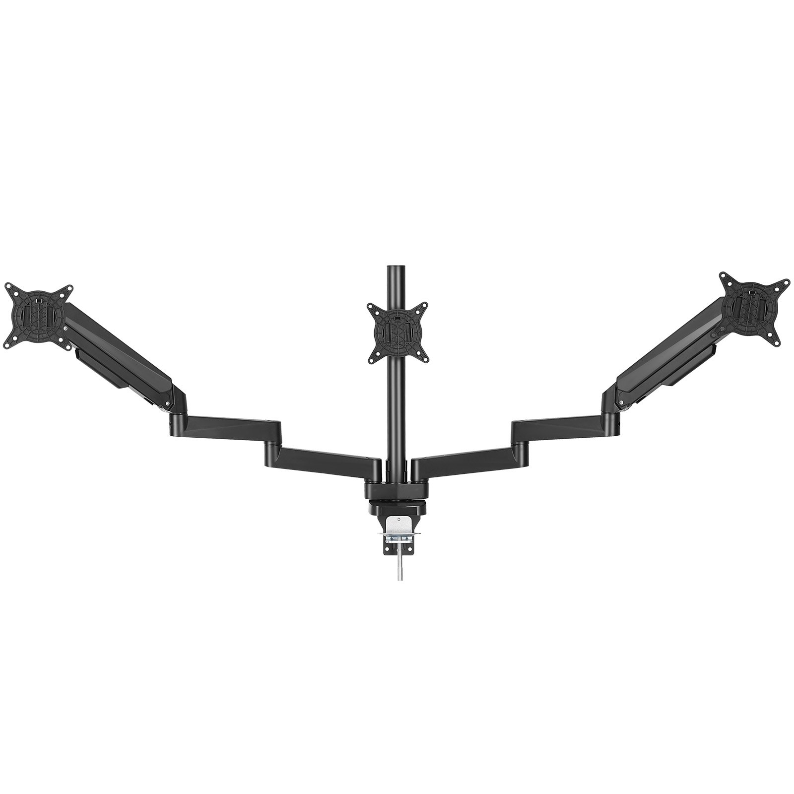 VEVOR Monitor-Halterung Tragarm für 3 Monitore 330-686 mm, Höhenverstellbarer Tischhalterung, 75 x 75 mm und 100 x 100 mm VESA-Muster Monitor Halterung 360-Grad-Drehung Neigbar Schwenkbar, Schwarz