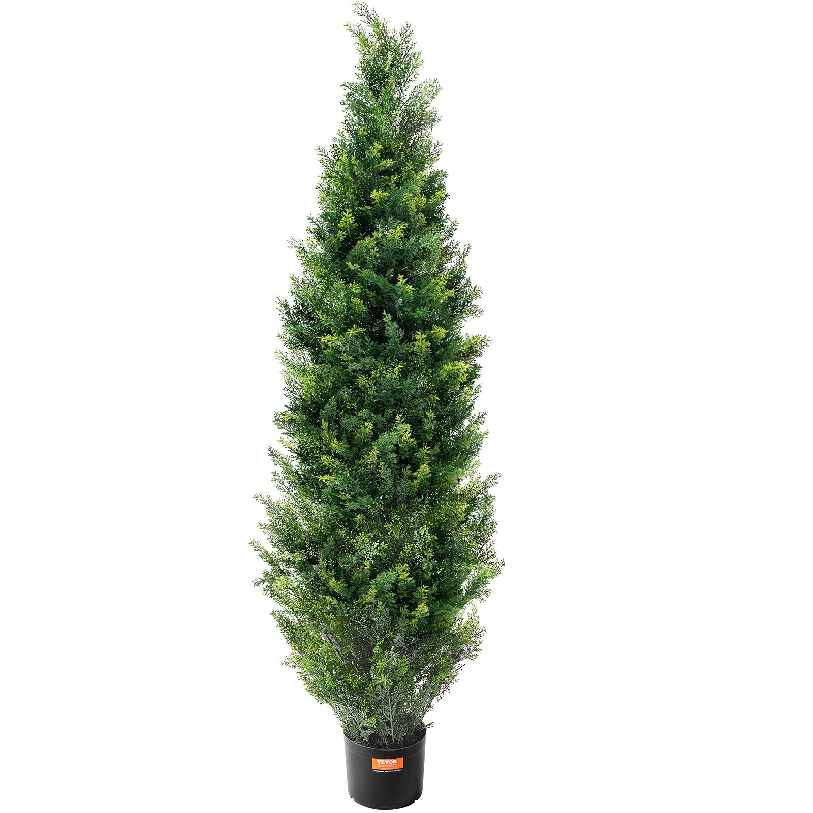 VEVOR Künstlicher Formschnittbaum aus Zeder, 152,4 cm hoch (2 Stück), mit zusätzlichen Blättern und Topf, künstliche immergrüne Kiefern-Zypressenpflanze, UV-geschütztes künstliches Grünset