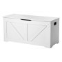 VEVOR Kids Storage Bench, Wooden Toy Box Chest, Large Storage Cabinet with Safety Hinge, Toddlers Storage Bench for Playroom, Living Room or Entryway, Easy Assembly, 990 x 395 x 480 mm, White