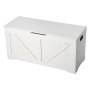 VEVOR Kids Storage Bench, Wooden Toy Box Chest, Large Storage Cabinet with Safety Hinge, Toddlers Storage Bench for Playroom, Living Room or Entryway, Easy Assembly, 990 x 395 x 480 mm, White