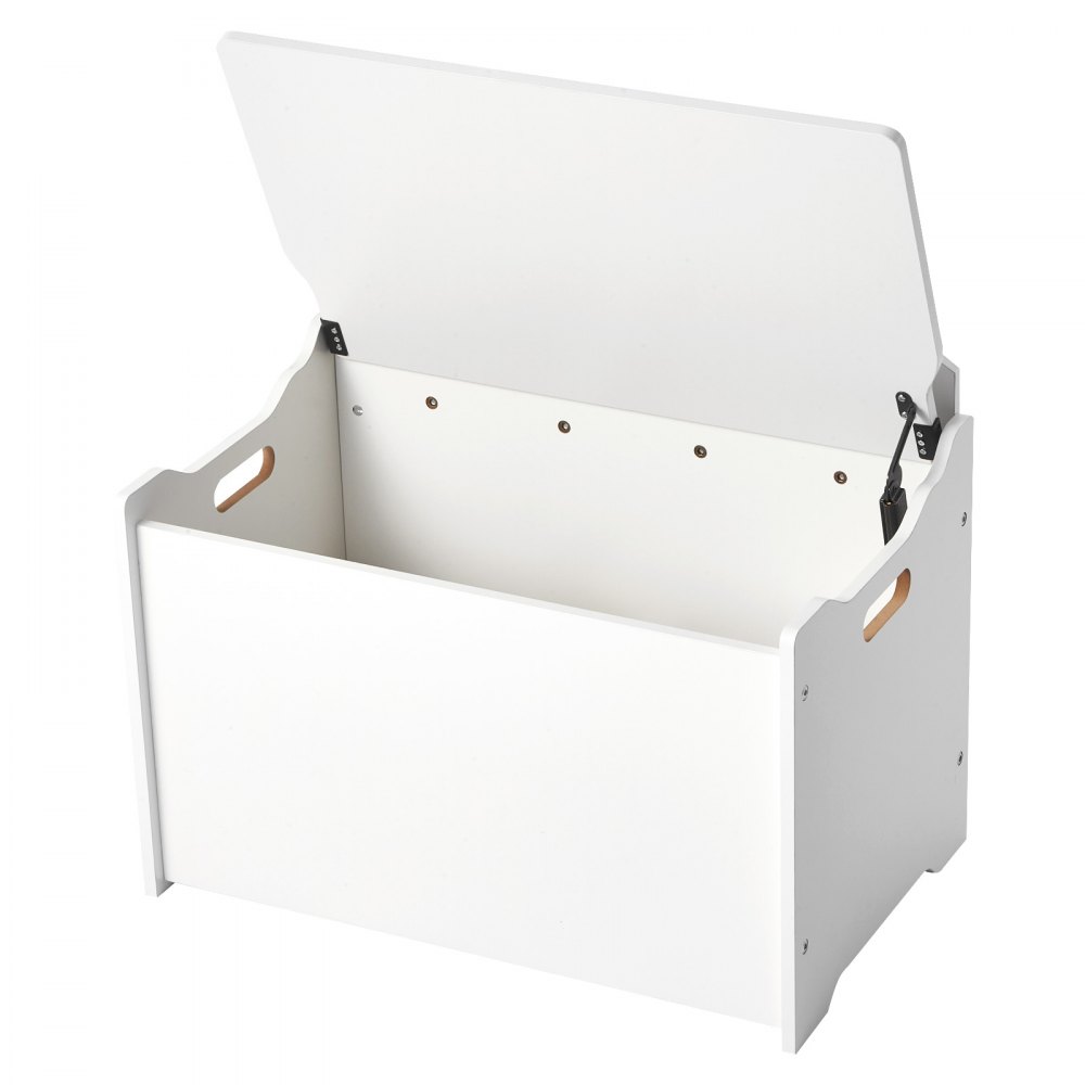 VEVOR Kindersitzbank mit Stauraum Holzspielzeugkiste, Aufbewahrungsbank mit Rückenlehne & Sicherheitsscharnier, Aufbewahrungstruhe für Spielzimmer Wohnzimmer Eingangsbereich 597 x 368 x 545 mm weiß