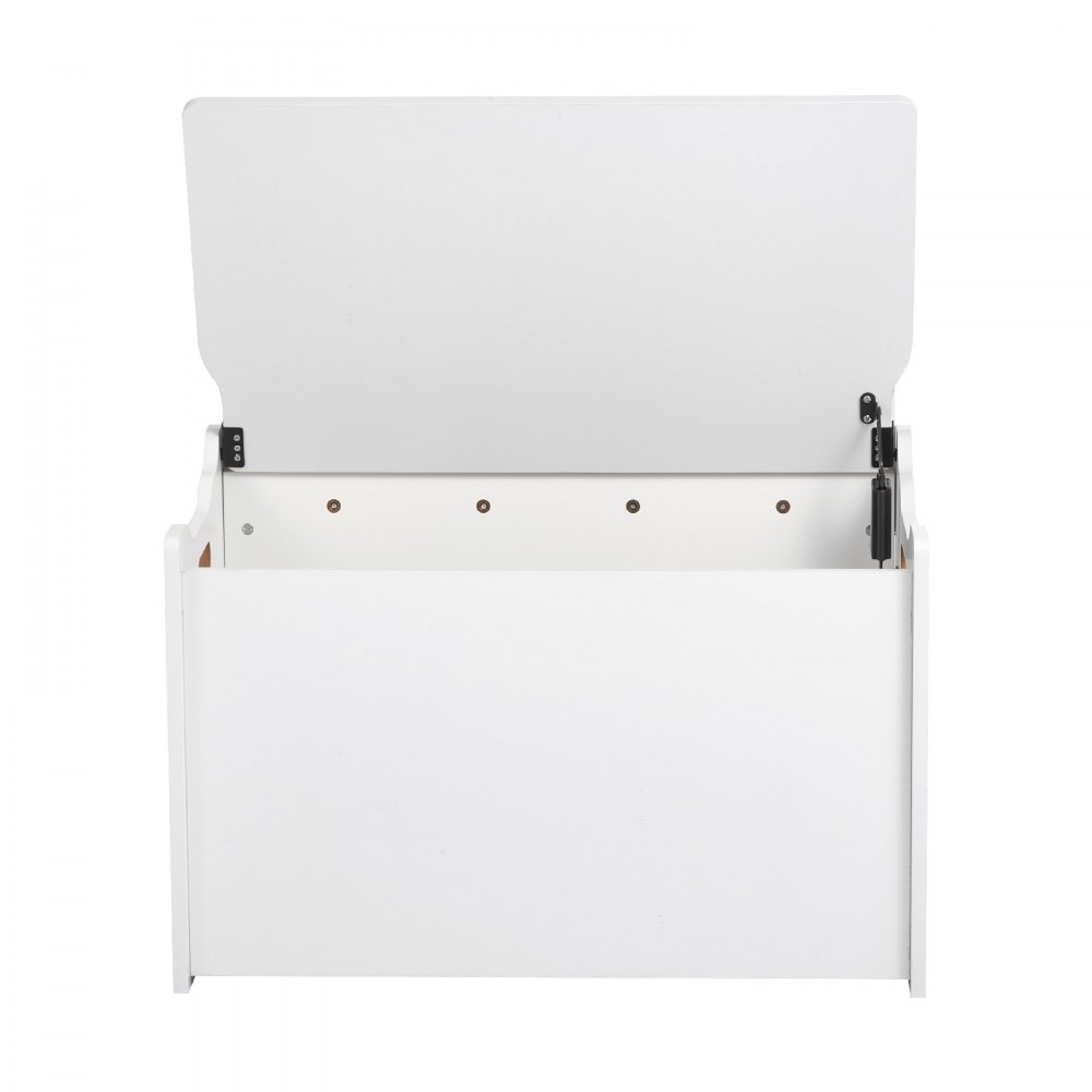 VEVOR Kindersitzbank mit Stauraum Holzspielzeugkiste, Aufbewahrungsbank mit Rückenlehne & Sicherheitsscharnier, Aufbewahrungstruhe für Spielzimmer Wohnzimmer Eingangsbereich 597 x 368 x 545 mm weiß