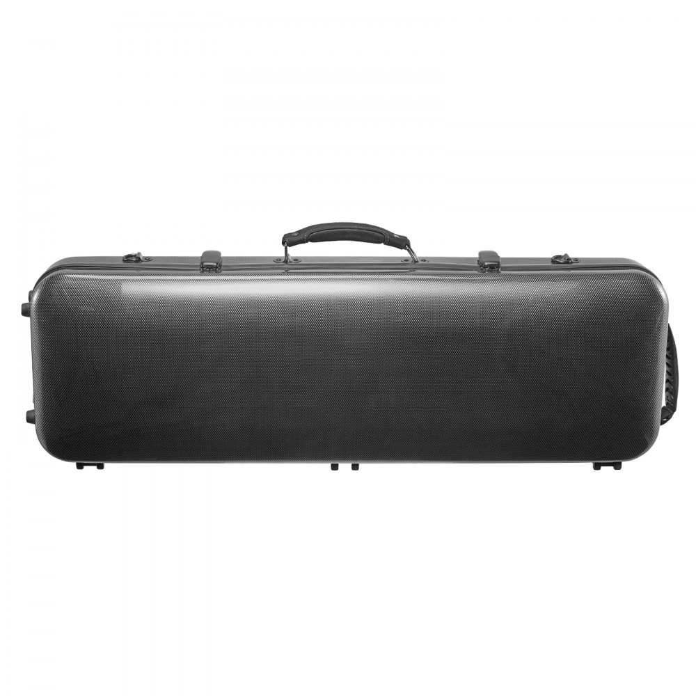VEVOR 4/4 Full-Size Violin Case with Built-in Hygrometer; Travel Carrying Case with Plush Lining, Shoulder Straps, Scratch-Resistant, Professional Oblong Shape, for Violin, Black