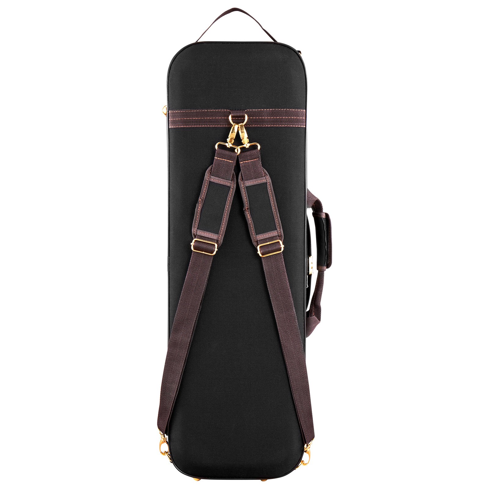 VEVOR 4/4 Violinenkoffer in voller Größe, eingebautes Hygrometer, Geigenkoffer, Reisetragetasche, mit Weichfutter, Schultergurten, kratzfest, professionelle längliche Form, für Violine, schwarz