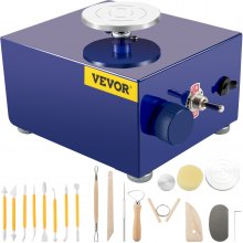 VEVOR Keramikscheibe 30W, 2000U/min Einstellbare Töpferscheibe Blau, Elektrische Scheibe aus Aluminiumlegierung, 40dB Keramikformwerkzeug mit UK-Stecker, Hand-für-Hand-Unterricht, Geeignet, 15x14x10cm
