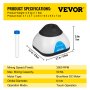 VEVOR KW-3000-1H Vortex Farbmischer 3000 U/min Labor Mini Vortex Schüttler Rührer 50 ml Vibrationsmischer Labormischmaschine Schwarz Reagenzgläser