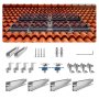 VEVOR Solarmodul Halterungen Kit, Solarmodul-Montageset mit 4x 760 mm-Schienen, 4x Endklemmen und 2x leichten Klemmen, Solarmodul-Montagehalterungen für Metalldach, Betondach, Holzdach, Ziegeldach