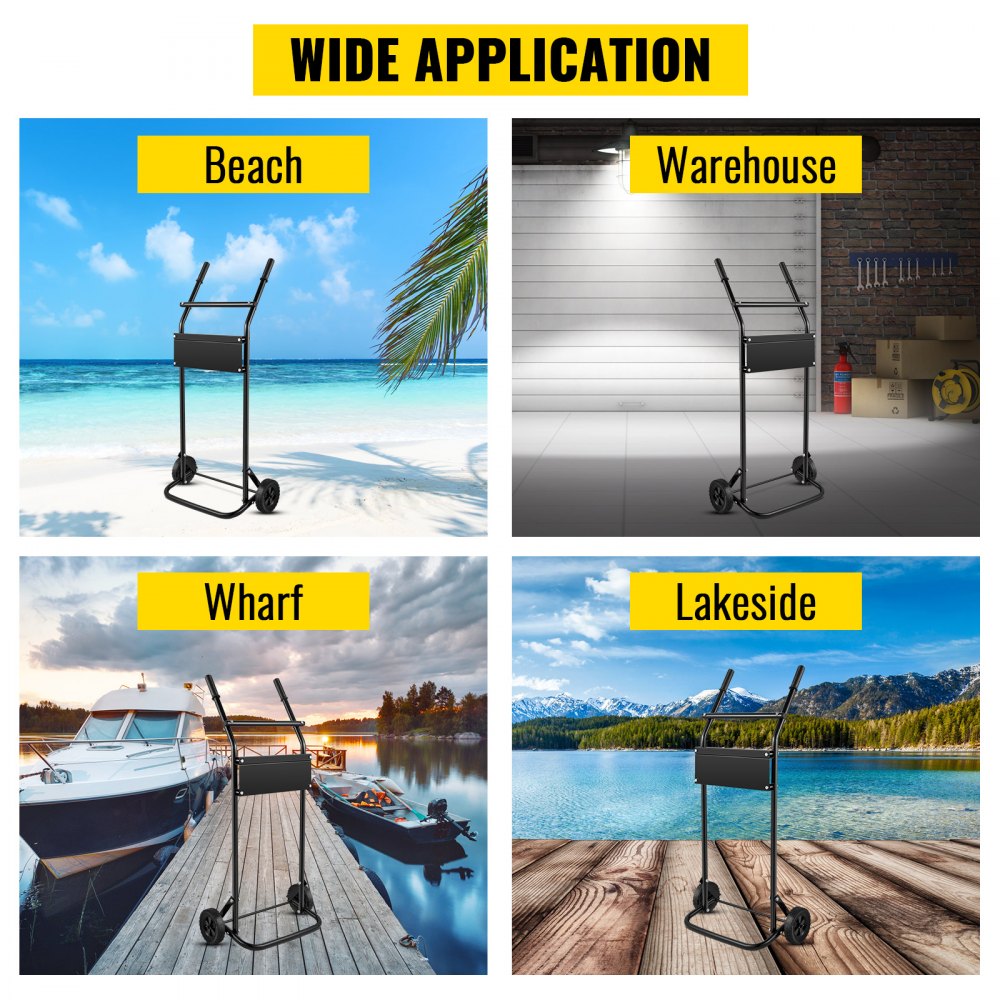 VEVOR Außenborder Transportwagen, 59 kg Außenborderwagen, 54x64x118cm Tragfähigkeit Trolley, Stahl Außenborder, Ständer Bootsmotor Aufbewahren, Stahlrohre Rohre, Durchmesser 35 mm, Motorständer Außen