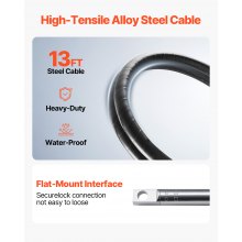 VEVOR Hydraulische Lenkung Außenborder mit Kabel 3,96 m SS13713 und Lenkrad 34,3 cm, Hydraulische Lenkung für Boote, Bootszubehör für Reisen