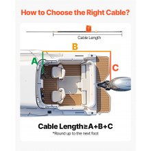 VEVOR Außenbord-Lenksystem-Kit, 14 Fuß Bootssteuerkabel, Standard 3/4 Zoll Konische Welle, 13,5 Zoll Lenkrad, Alu-Marine-Lenksystem, für Yachten, für Yachten, Fischerboote usw.