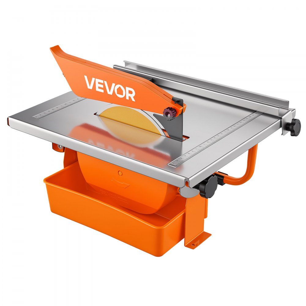 VEVOR Fliesenschneidmaschine 180 mm Diamantscheibe Fliesenschneider 600 W, zum Schneiden von Fliesen & Steinen, 0-45° Einstellbarer Gehrungsschnitt, 3000 U/min, Abnehmbarer Wasserbehälter, Nassschnitt