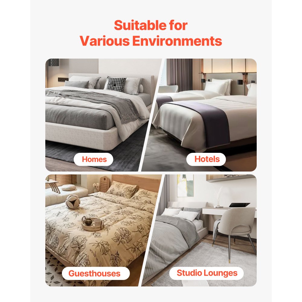 VEVOR Boxspringbettgestell (Queen-Size) mit Waschbarem Stoffbezug, Metallrahmen (2010 x 1510 x 102 mm) für Queensize-Betten, 102 mm Matratzenauflage, Max. Belastbarkeit 1587,57 kg, Matratzenfundament